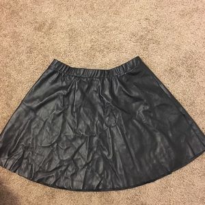Faux leather skater skirt